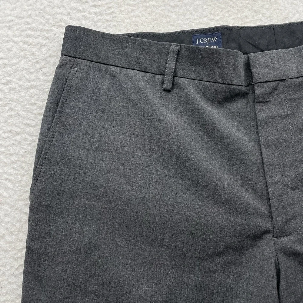 J. Crew Thompson Dress Pants Mens 38x30 (Tag 36) Wool Blend Gray Tapered Stretch